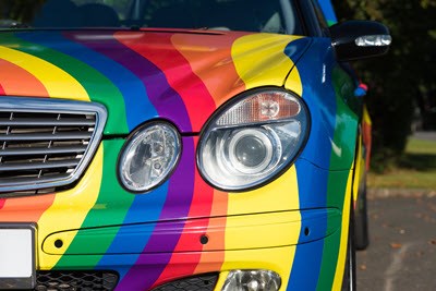 Rainbow Hearse Detail