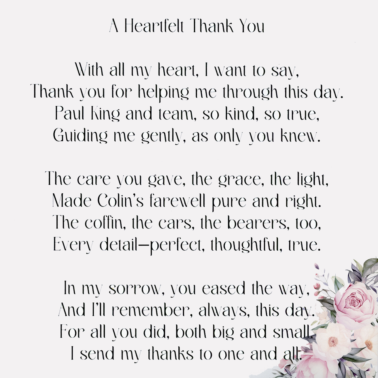 Poem A Heartfelt Thank You